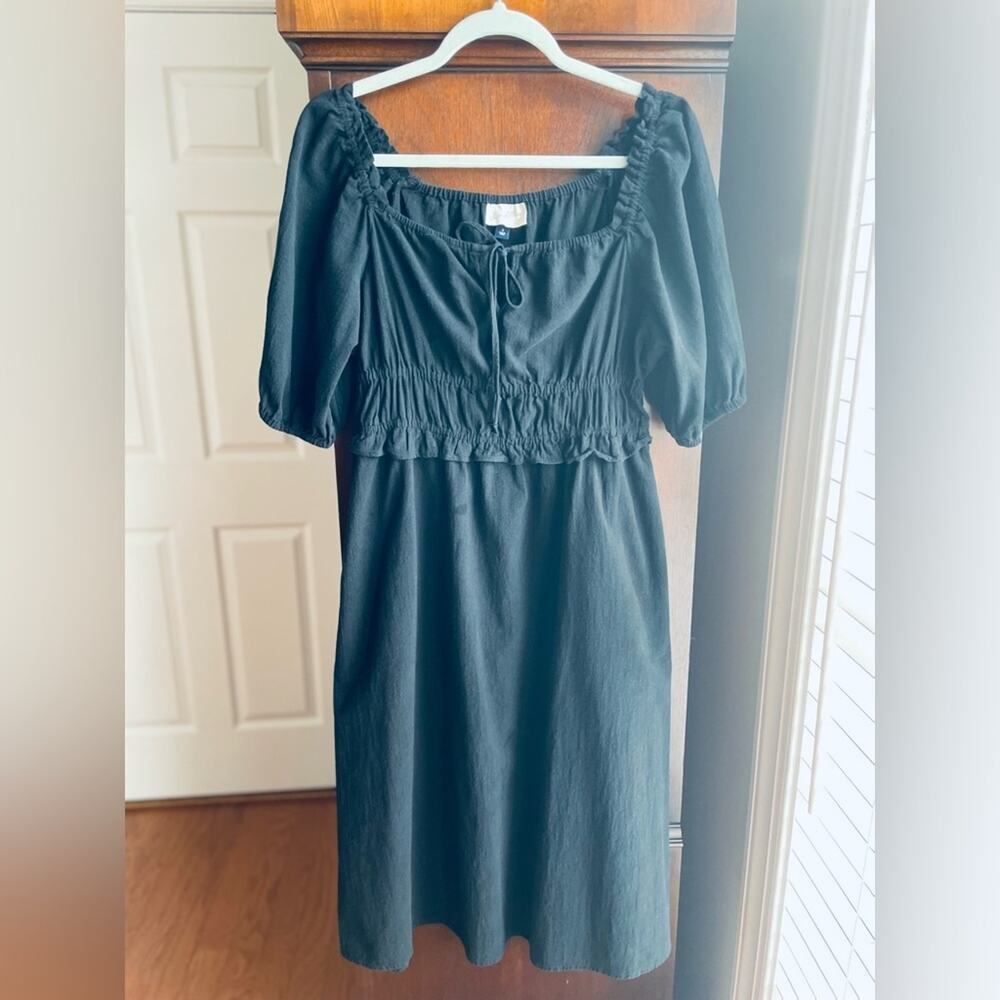 Universal Thread Midi Smocked Dress (Black) - Picture 3 of 13